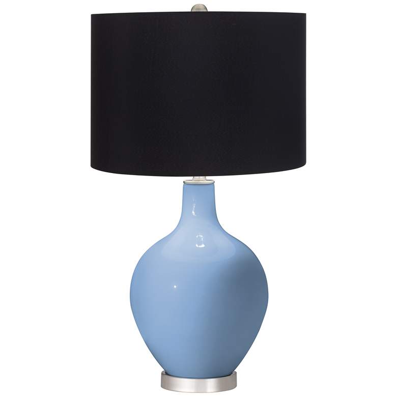 Image 1 Placid Blue Ovo Table Lamp with Black Shade