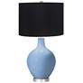 Placid Blue Ovo Table Lamp with Black Shade