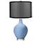 Placid Blue Ovo Table Lamp with Organza Black Shade