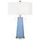 Placid Blue Peggy Glass Table Lamp With Dimmer