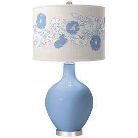 Image1 of Placid Blue Rose Bouquet Ovo Table Lamp