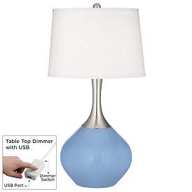Image1 of Placid Blue Spencer Table Lamp with Dimmer