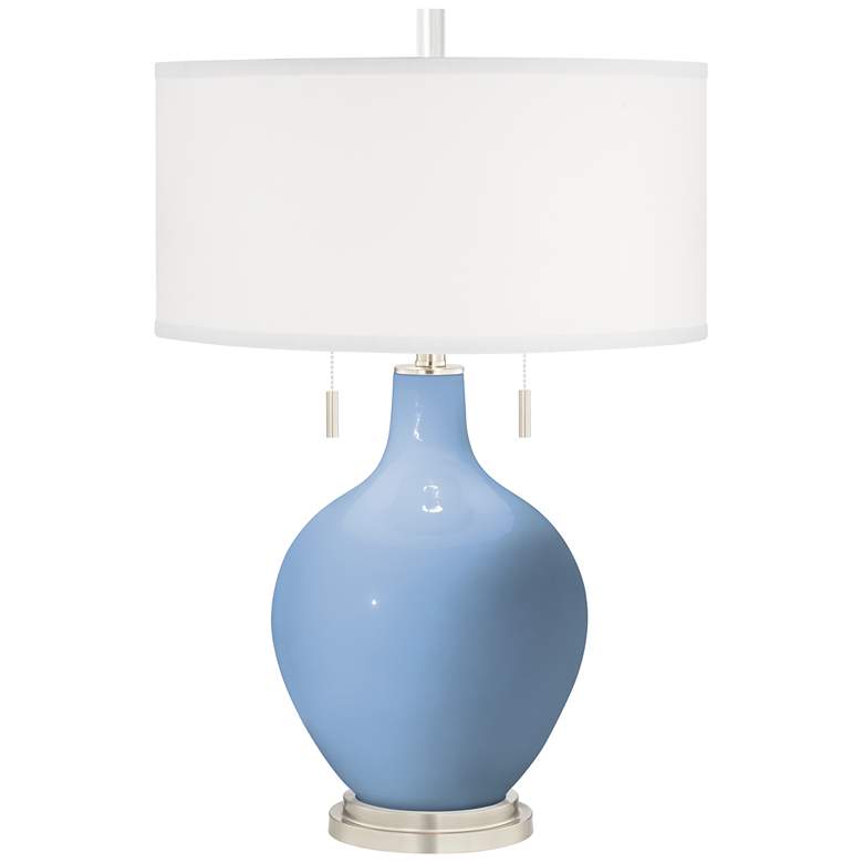Image 2 Placid Blue Toby Table Lamp with Dimmer