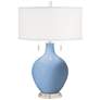 Placid Blue Toby Table Lamp with Dimmer