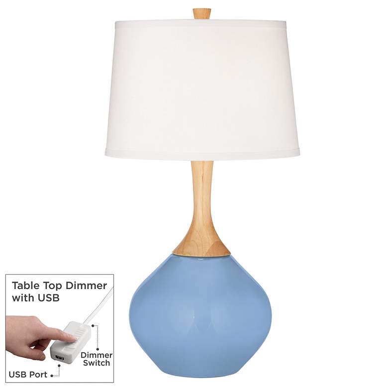 Image 1 Placid Blue Wexler Table Lamp with Dimmer
