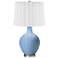 Placid Blue White Curtain Ovo Table Lamp