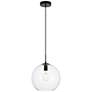 2_Placido 11 3/4" Wide Black Mini Pendant with Clear Glass