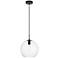 Placido 11 3/4" Wide Black Mini Pendant with Clear Glass