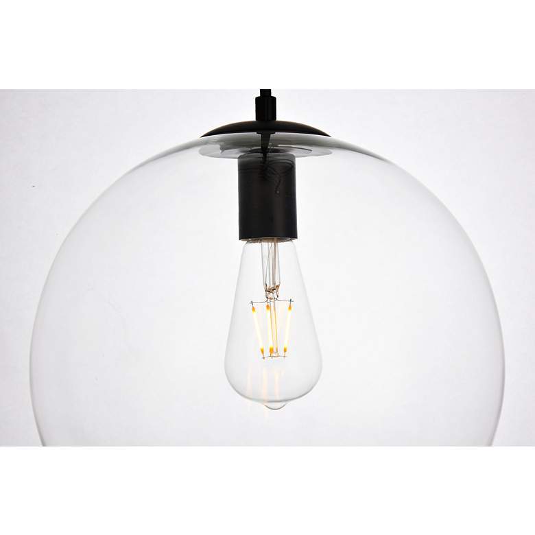 Image 5 Placido 11 3/4" Wide Black Mini Pendant with Clear Glass more views