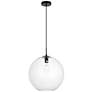 3_Placido 15 3/4"W Black Pendant Light w/ Clear Glass Shade