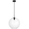 Placido 15 3/4"W Black Pendant Light w/ Clear Glass Shade