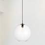 2_Placido 15 3/4"W Black Pendant Light w/ Clear Glass Shade