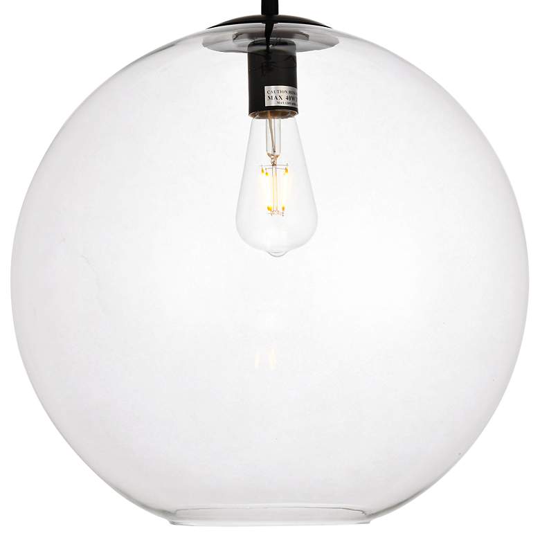 Image 4 Placido 15 3/4"W Black Pendant Light w/ Clear Glass Shade more views