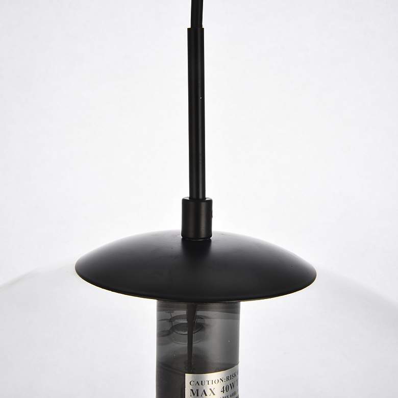 Image 7 Placido 15 3/4"W Black Pendant Light w/ Clear Glass Shade more views