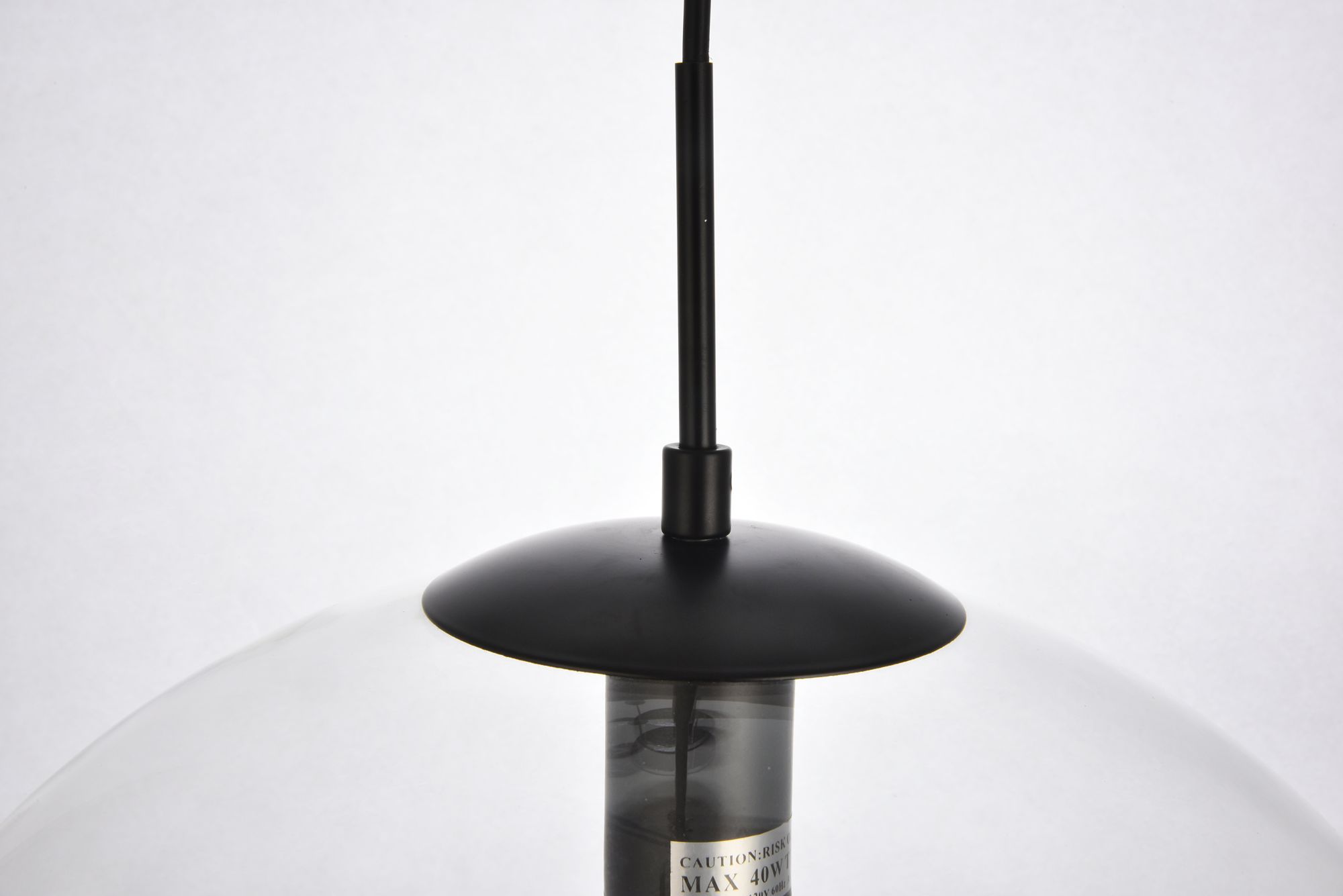 Placido 15 3/4"W Black Pendant Light w/ Clear Glass Shade in scene