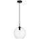 Placido Collection Pendant D11.8 H11.4 Lt:1 Black And Clear Finish