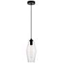 Placido Collection Pendant D5.9 H14.2 Lt:1 Black And Clear Finish