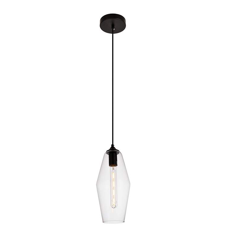 Image 3 Placido Collection Pendant D5.9 H14.2 Lt:1 Black And Clear Finish more views