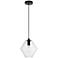 Placido Collection Pendant D9.4 H10.8 Lt:1 Black And Clear Finish