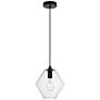 Placido Collection Pendant D9.4 H10.8 Lt:1 Black And Clear Finish