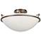 Plain 17 1/4" Wide Bronze with Opal Glass Ceiling Light