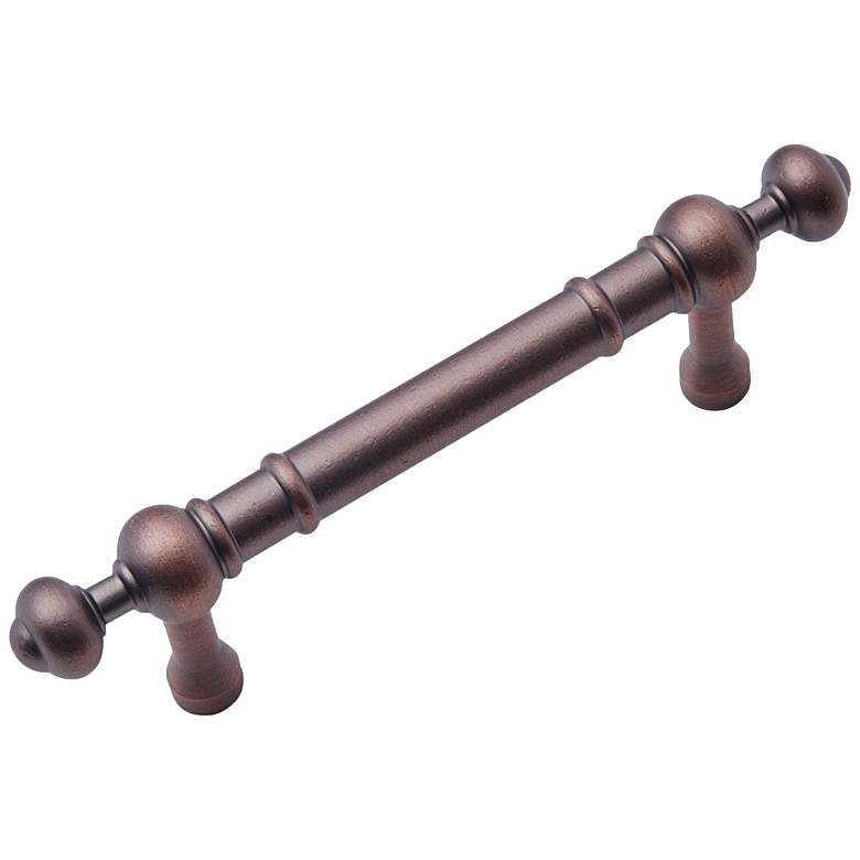 Image 1 Plain Distressed Copper Metal 4 3/4" Wide Cabinet Pull