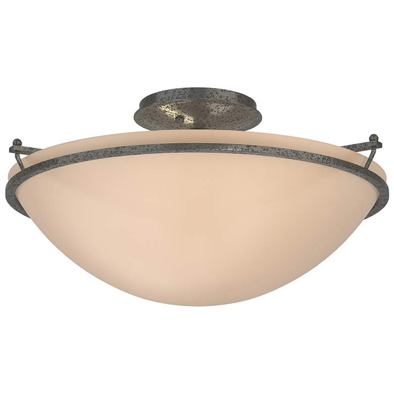 Image 1 Plain Large Semi-Flush - Natural Iron Finish - Sand Glass