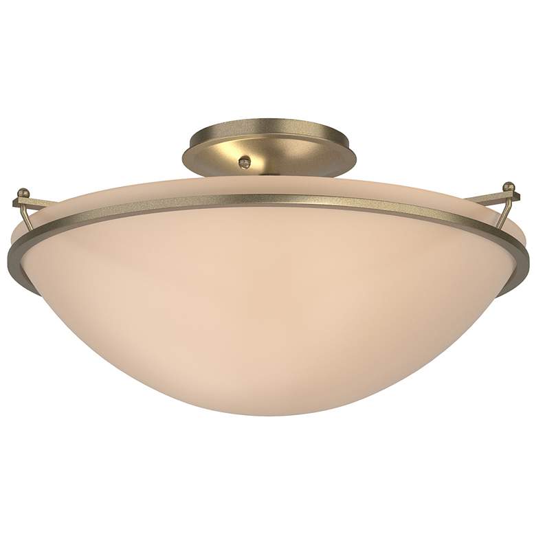 Image 1 Plain Large Semi-Flush - Soft Gold Finish - Sand Glass