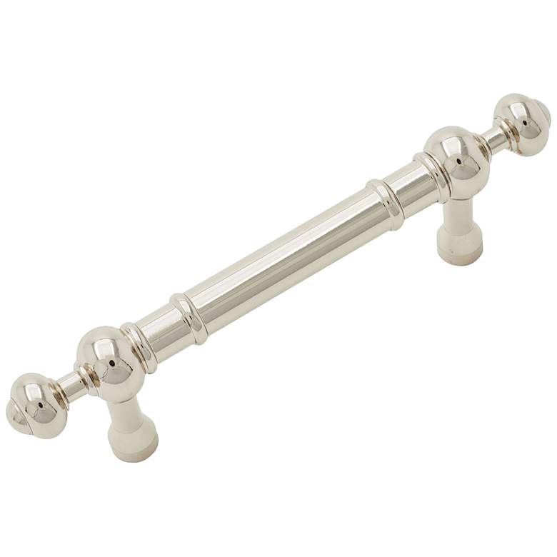 Image 1 Plain Polished Nickel Metal 4 3/4" Wide Cabinet Pull