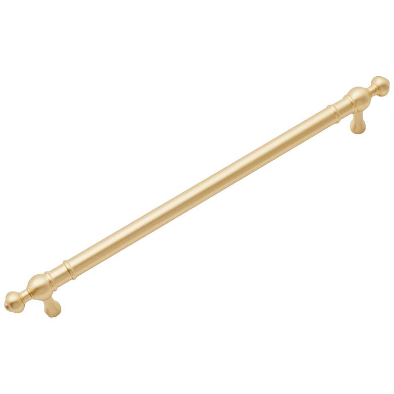 Image 1 Plain Satin Brass Metal 9 3/4" Wide Cabinet Pull