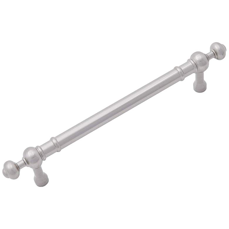 Image 1 Plain Satin Nickel Metal 6 3/4" Wide Cabinet Pull