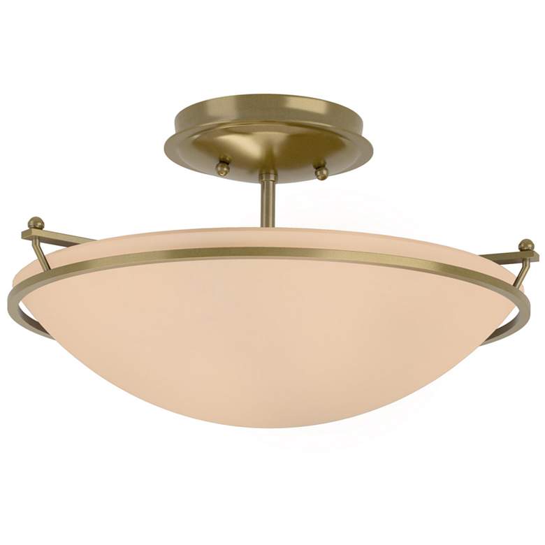 Image 1 Plain Small Semi-Flush - Brass - Sand Glass