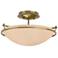 Plain Small Semi-Flush - Brass - Sand Glass