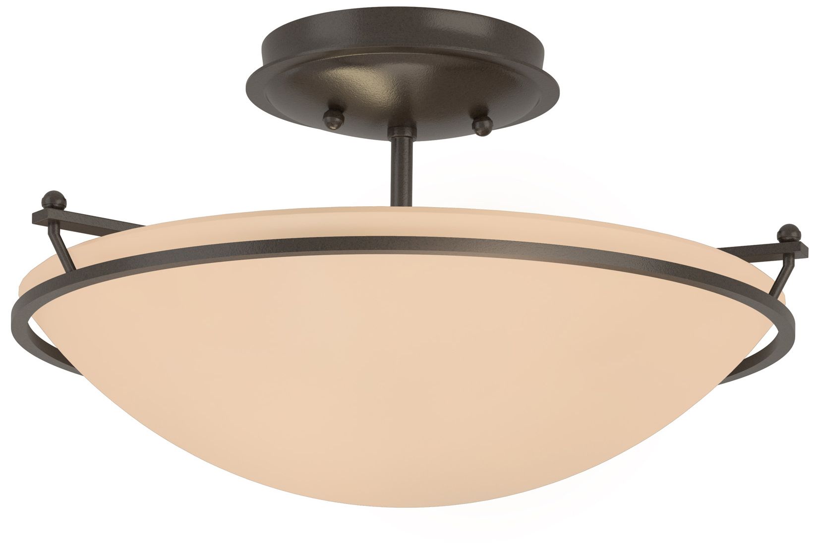 Plain Small Semi-Flush - Oil Rubbed Bronze - Sand Glass - Made to Order