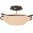 Plain Small Semi-Flush - Oil Rubbed Bronze - Sand Glass