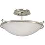 Plain Small Semi-Flush - Sterling Finish - Opal Glass