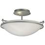 Plain Small Semi-Flush - Vintage Platinum Finish - Opal Glass