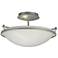 Plain Small Semi-Flush - Vintage Platinum Finish - Opal Glass