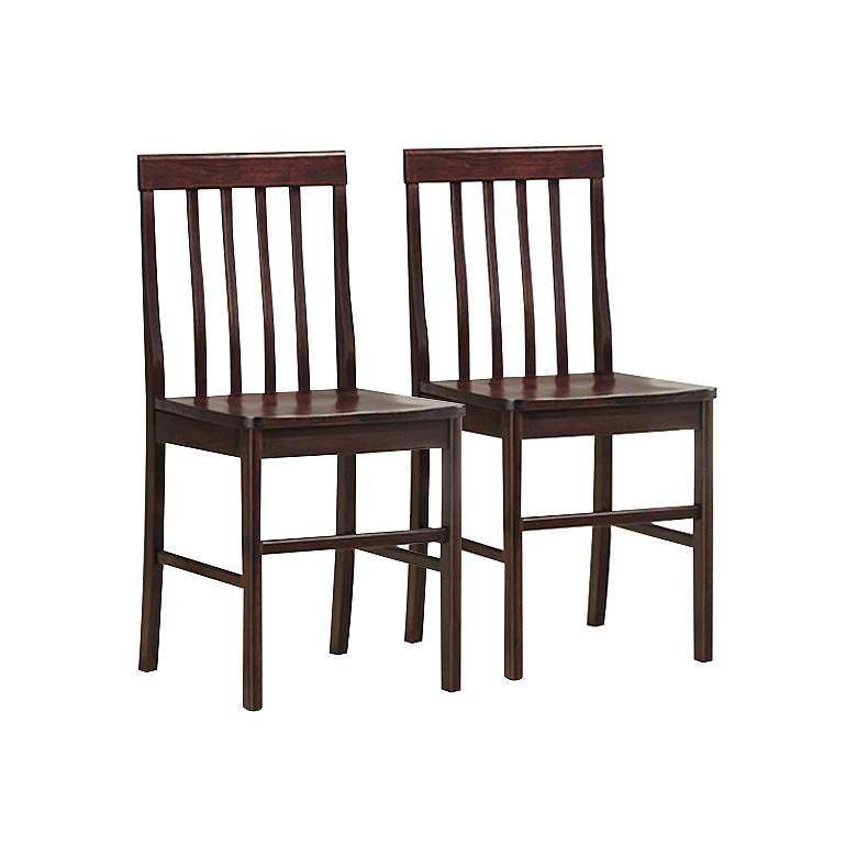 Image 1 Plaine Espresso Wood Dining Chair Set of 2