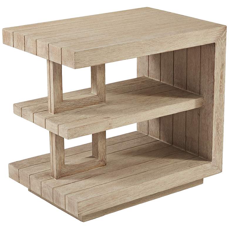 Image 1 Plains 26 1/4" Wide Putty Wash Wood Shelf End Table