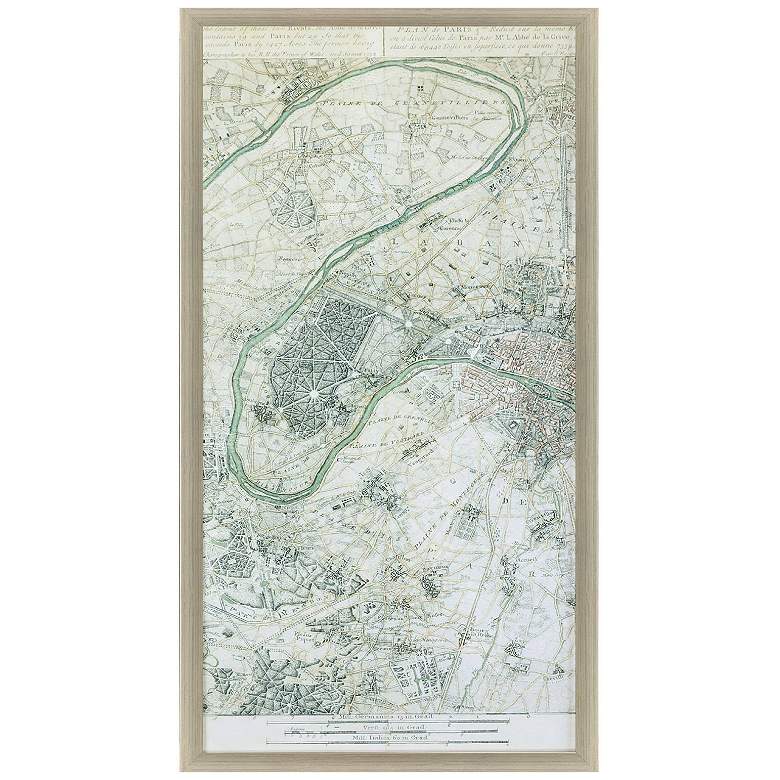 Image 1 Plan of Paris II 27"W x 51"H Framed Art