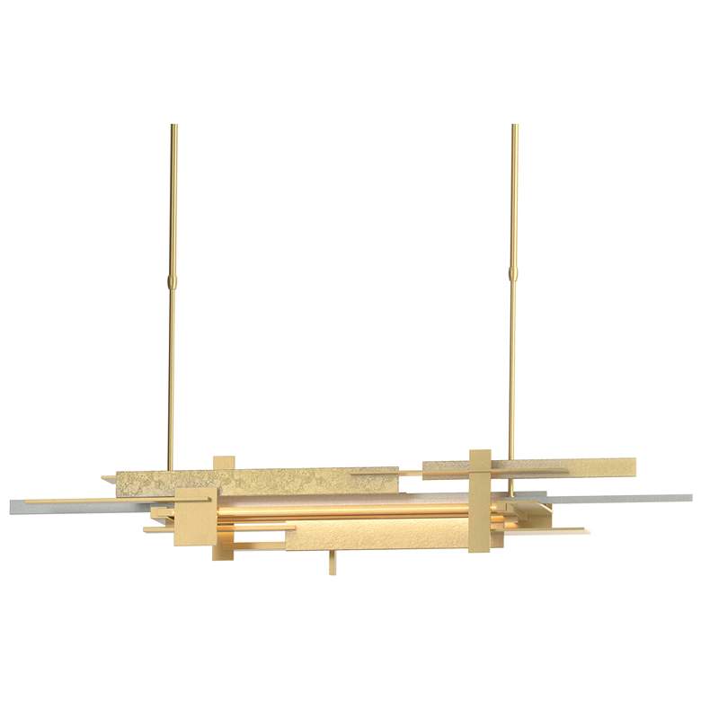 Image 1 Planar 48.3 inchW  Accented Modern Brass Short Height LED Pendant