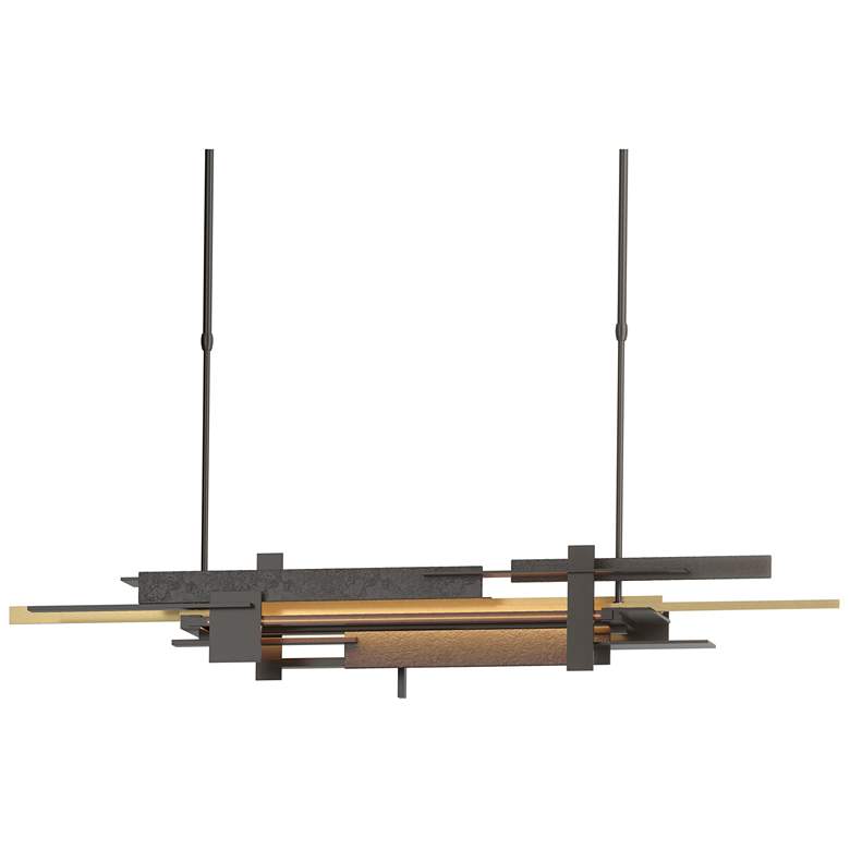Image 1 Planar 48.3 inchW Brass Accented Oil Rubbed Bronze Short Height LED Pendan