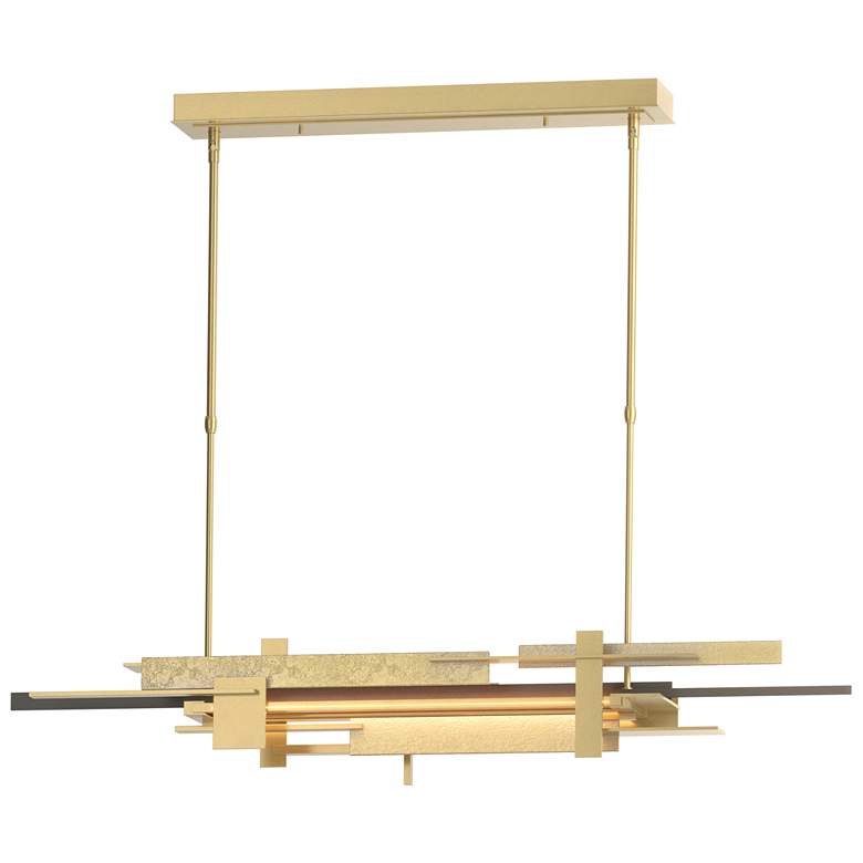 Image 1 Planar 48.3"W Dark Smoke Accented Modern Brass Standard LED Pendant