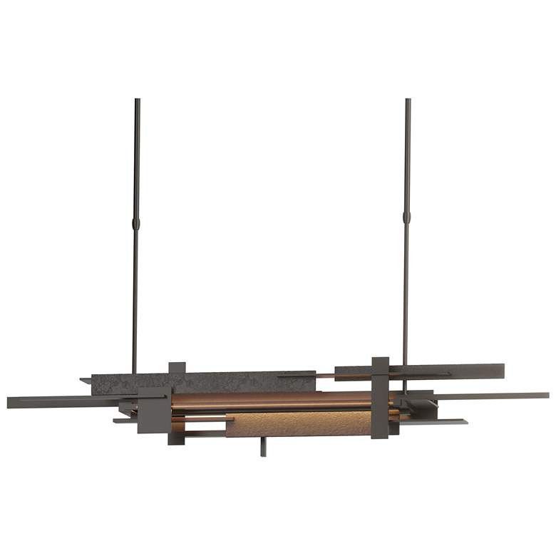 Image 1 Planar 48.3 inchW Dark Smoke Accented Oil Rubbed Bronze Long LED Pendant