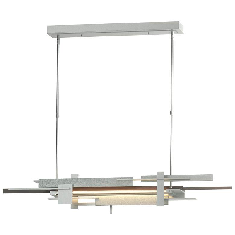 Image 1 Planar 48.3"W Dark Smoke Accented Vintage Platinum Standard LED Pendan