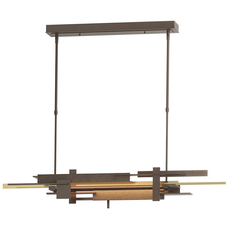 Image 1 Planar 48.3"W Modern Brass Accented Bronze Standard LED Pendant