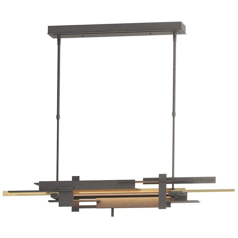 Image 1 Planar 48.3"W Modern Brass Accented Natural Iron Standard LED Pendant