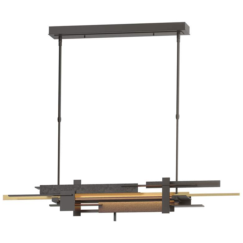 Image 1 Planar 48.3"W Modern Brass Accented Oil Rubbed Bronze Standard LED Pen