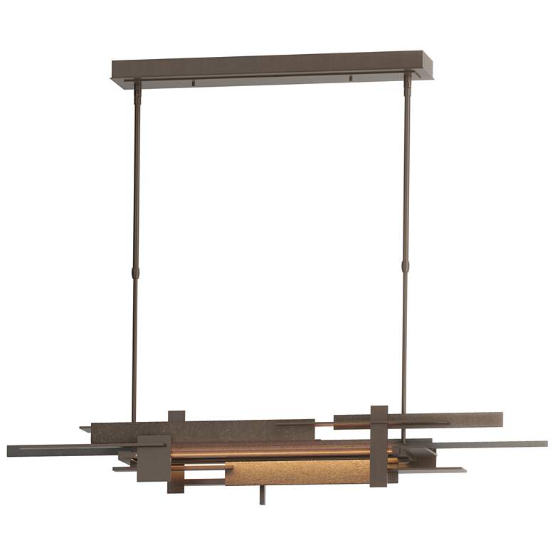 Image 1 Planar 48.3"W Natural Iron Accented Bronze Standard LED Pendant